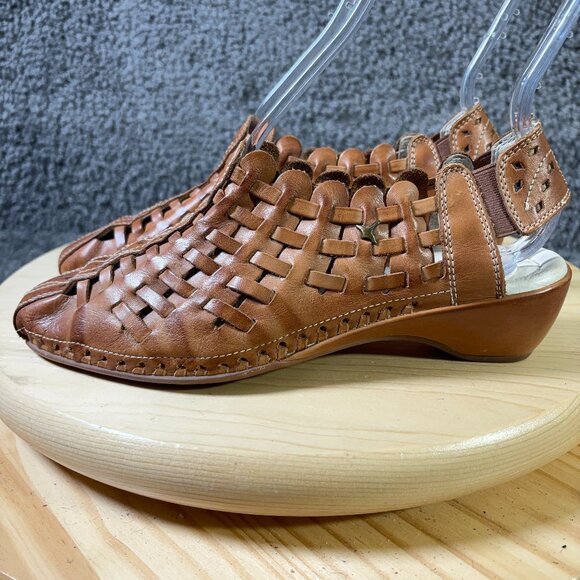 Pikolinos Shoe Romana Slingback Gladiator Sandals Womens Size 8 Brown Leather